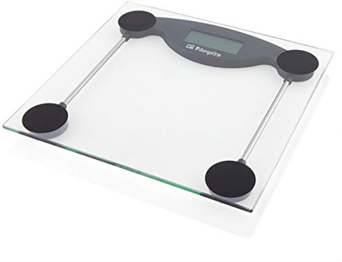 Orbegozo PB 2211 Badezimmerwaage, Touch-Aktivierung, Überlastungs- und Batterieanzeige, LCD-Display, max. 150 kg