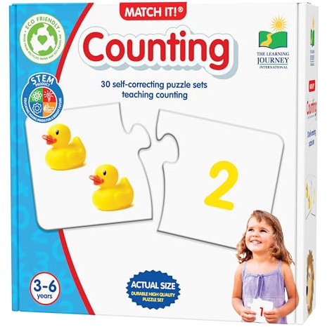 The Learning Journey Match It - Counting Memory Game For Kids - Helps Interactive Child Development, Problem-Solving and Counting Skills - Includes 30 Self-Correcting Puzzle Sets - For 4+ Years