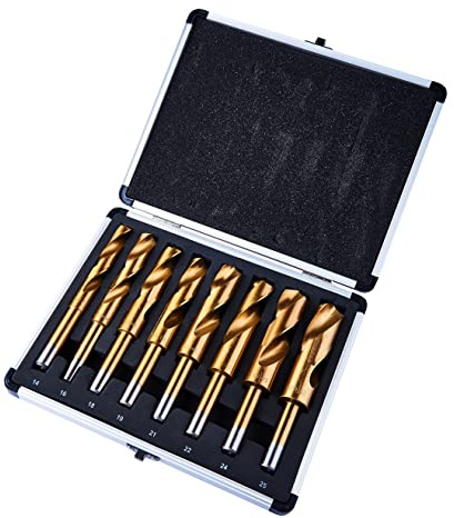 Amtech – 8pc 1/2 inch Hss Titanium Nitride Blacksmiths Drill Bit Set Elevate Your Diy and Professional Projects with, Robust Steel Body, Precision Cutting, DIY Projects (2 inch)