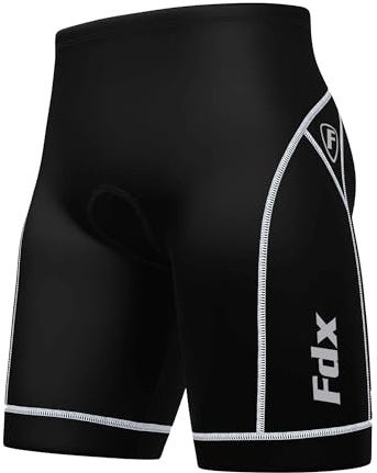 FDX Cycling Shorts Men 4D Pad Breathable Quick Dry MTB Undershorts White XL