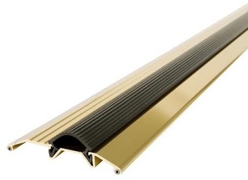 M-D Building Products 09043 3-3/4 in. x 3/4 in. x 36 in. Brite Gold Aluminum and Vinyl Heavy-Duty Low-Profile Threshold
