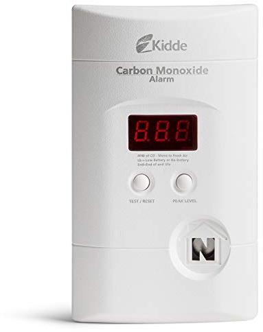 Kidde Carbon Monoxide Detector, Plug-In with 9V Battery Backup, Digital Display, 85 dB Alarm, LED Status Light Indicators, 3rd Edition