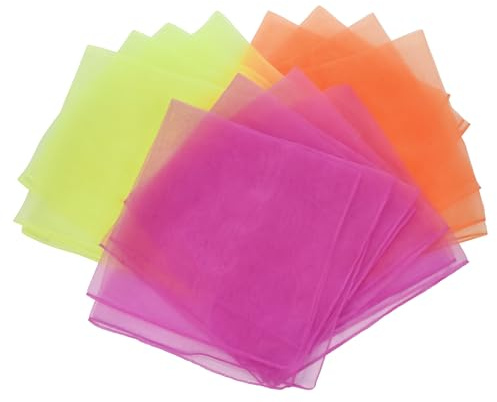 Juggletime Nylon Juggling Scarves - 16 inches Square - Set of 12