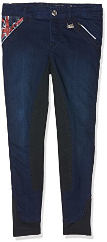 HKM Damen 5480 Reithose Demin Global Team, 3/4 Alosbesatz, 18-84 Mädchen 128-176 Hose, dunkelblau, 46