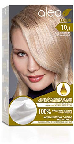 ALEA - Tinte Pelo Mujer - Alea Color - Nº 10.1 K - Color Rubio Platino Ceniza - Coloración Permanente en Crema - con Aceite de Argán y Macadamia - Cobertura de Canas - Máxima Protección y Cuidado