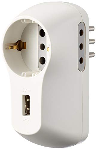 Bticino s3613du Mehrfachsteckdose Netzteil B3 mit Stecker USB, 1.5 A, weiß