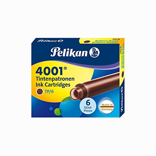 Pelikan 311928 Ink Cartridge 4001, Brown, 6 Cartridges in a Folding Box