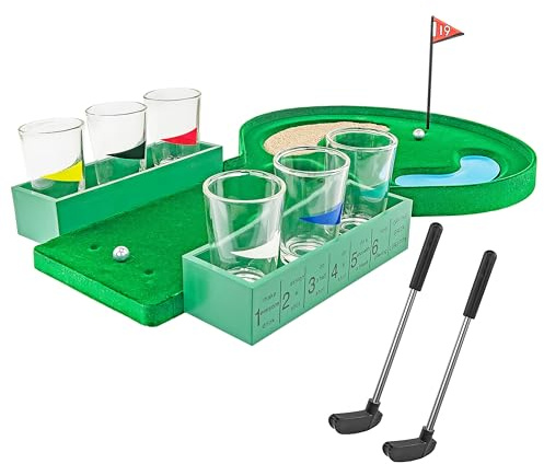 Fairly Odd Novelties Miniature Golf Drinking Game Set, Standard, Green, 1.75oz Glasses – Ultimate Tabletop Fun for Golf Enthusiasts & Party Lovers!