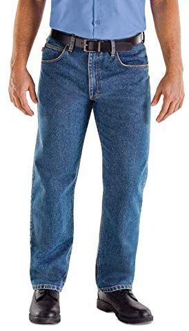 Red Kap mens Relaxed Fit jeans, Stonewash, 36W x 30L US