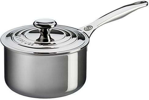 Le Creuset Signature Stainless Steel Saucepan with Lid and Helper Handle, 3-Ply, Ø 18 cm, 2.8 L