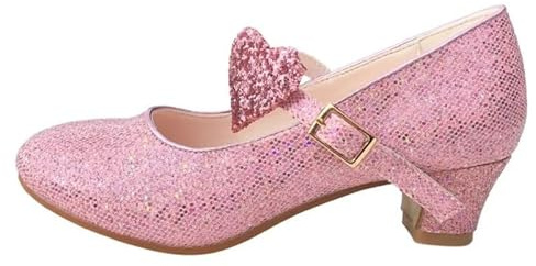 La Senorita Spanish Flamenco Shoes pink Heart Elsa Frozen Princess heels dress up (Childs Size 11 UK - Inside 18,5 cm)