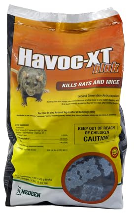 Neogen RODENTICIDE Havoc XT Rat Bait Block Pouch, 8-Pound (00595), blue