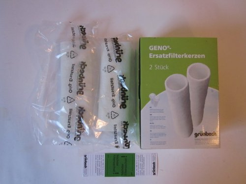 Grönbägare reservfilter för vattenfilter Geno kombi GB 2-pack (50 µm utan skyddslock) *** (filterhylsa fleece filter finfilter husvattenfilter ljusfilter reservljusfilter filterkerserser)