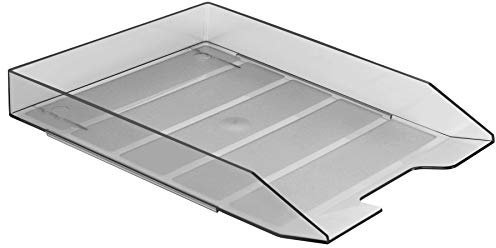 Acrimet Stapelbares Briefablagefach A4, Einzelnes Frontlader-Dokumentenfach aus Kunststoff für das Büro (Grau) (1 Stück)