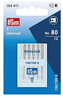 Prym Agujas para Máquina de Coser, Plata, Standard, 130/705, No. 80