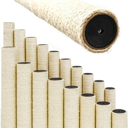 eyepower 7.4 cm Thick: 60 cm Cat Scratching Post Replacement - M8 Extra Sturdy Scratch Posts - 100% Sisal Fabric - Sturdy Cat Pole Spare Parts - Climbing Tree Rope Replacement Scratcher Poles for Cats