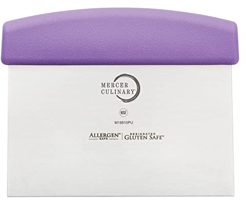 Mercer Culinary Millennia Bench Scraper, 6-Inch x 3-Inch Blade, with Purple Handle,