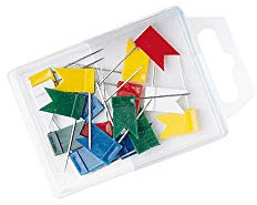 Wedo 56299 markeringsflaggor (flaggstorlek 18 x 10 mm, nållängd 25 mm) 20 stycken, sorterad färg