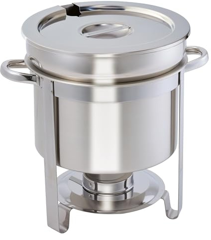 Winco 211 Stainless Steel Marmite Soup Chafer 11qt Round W/ Cover & Fram