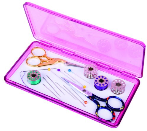 ArtBin Sew-Lutions Slim Line Magnetic Craft Box, Translucent Raspberry