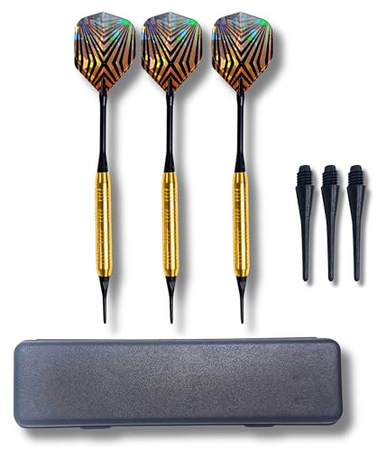 BEST SPORTING Dartpfeile Kunststoffspitze Fortune Softdarts 16g | 3 Dartpfeile mit Kunststoffspitze, Messing-Schaft, Ersatzspitzen und Etui | Dartpfeile für elektronische Dartscheibe | Dart Zubehör