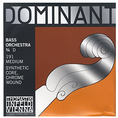 Thomastik Corda per Contrabbasso 3/4 Dominant - corda Re anima sintetica, rivest. cromo, accordo orchestra, media