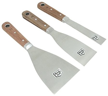 Malerspachtel 3er Set 25mm 50mm 75mm Edelstahl rostfrei Stielspachtel