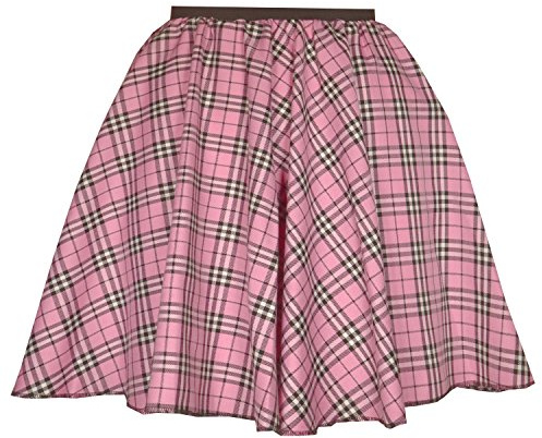 Mums Essentials Adults Tartan Skirt - Skater, Burns Night, Hogmanay, Hen Party, Scottish 8 Different Types 17 Length (S (Waist 26inch), Pink and Black)