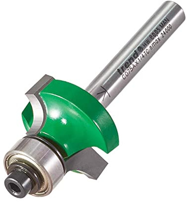 Trend CraftPro Guided Rounded Over Router Cutter Bit, 1/4 Inch Shank, 6mm Radius and 12mm Cut Length, Tungsten Carbide Tipped, C075AX1/4TC