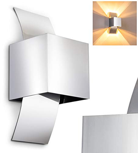 HOFSTEIN Wandlampe Kapstadt, Wandleuchte aus Aluminium in Chrom, Wandspot 1-flammig, 1 x G9, Wandstrahler mit Lichteffekt, ohne Leuchtmittel