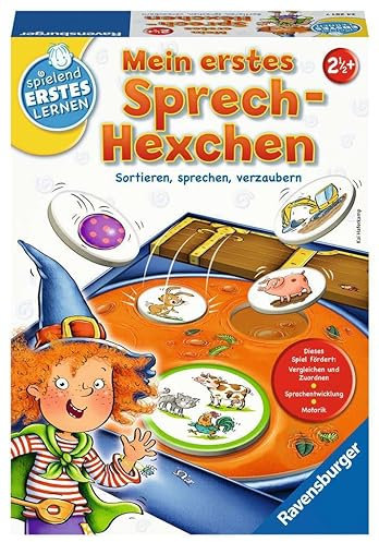 Ravensburger 24361 - Mein erstes Sprech-Hexchen - Sprachspiel für die Kleinen - Spiel für Kinder ab 2 Jahren, Spielend erstes Lernen für 1-4 Spieler