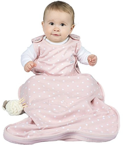 Woolino Merino Wool & Organic Cotton Baby Sleep Sack 2-24 Months – Ultimate 4-Season Baby Sleeping Bag, Universal Size Wearable Blanket, 2-Way Zipper & Adjustable Fit, Year-Round Use - Rose