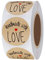Hylabelest 3,8 cm „Handmade with Love“ (Handgemacht mit Liebe) -Aufkleber in schwarzer Schrift, insgesamt 500 Aufkleber pro Rolle 1 Roll