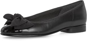 Gabor Women's Basic Ballet Shoes, Black (Black Leather/Patent HT), 4 UK