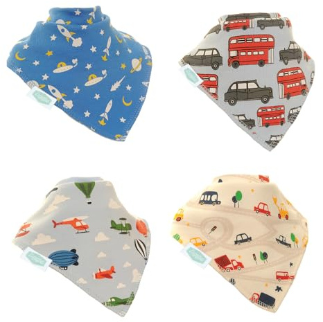 Ziggle Bandana Dribble Bibs - Cotton Front Baby Bibs Newborn to 24 Months | Newborn Gifts - Baby Bibs For Comfortable Kids
