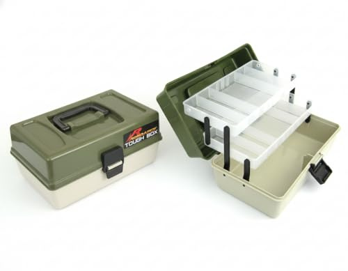 Roddarch Fishing Tackle Box: 2-Tray Cantilever Organiser | Tough Impact Resistant ABS Storage with 6 Adjustable Dividers for Sea & Coarse Fishing