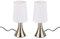 Set di 2 lampade da comodino con funzione touch, acciaio inox/bianco