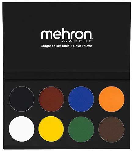 Mehron Makeup Paradise AQ Face & Body Paint 8 Color Palette I Basic Palette I Face, Body SFX Makeup Palette I Perfect for Fancy Dress, Parties, and Cosplay
