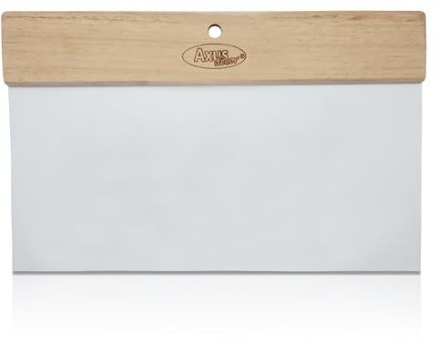 Axus Decor Quick-Fill (Blue Series) Flexible Caulking Blade Beechwood Handle & Flexible Plastic - Wallpaper Smoother Tool for Professional & DIY Projects, Ideal for Cracks, Smoothing (230mm)