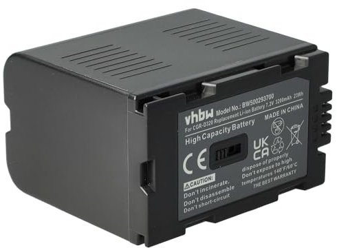 vhbw Batería reemplaza Grundig BP-9, BP-8, BP-10 para cámara de vídeo (3200 mAh, 7,2 V, Li-Ion)