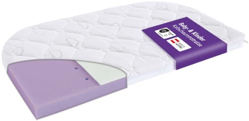 Träumeland T030722 - Matratze für Beistellbett Brise Light 88 x 50 cm, 2 abgerundete Seiten