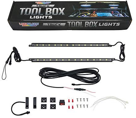 LEDGlow 2pc White Truck Tool Box LED Lighting Kit for Work & Utility Trucks