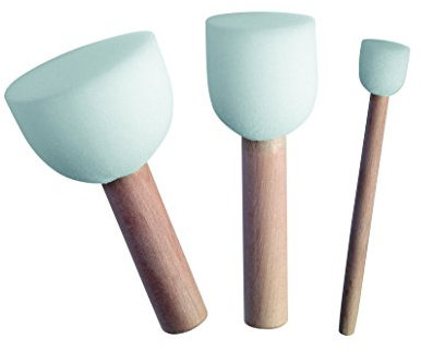 Marabu, Juego de 3 Pinceles de 1,5 cm, 3,5 cm y 5 cm, Mango de Madera certificada FSC, para estarcir y puntear, 0290000000001, Multicolor