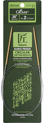 Clover Takumi Bamboo Circular Knitting Needles 36-inch, Size 2/2.75 mm