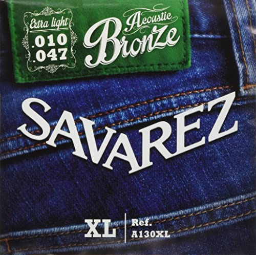 Savarez Strängar 668580 för akustisk gitarr akustisk brons set A130XL Extra Light .010-.047