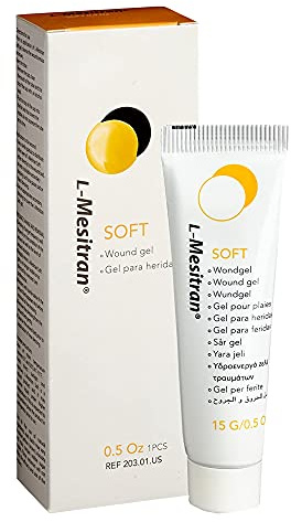 Soft Honey Wound Gel by L-Mesitran Hypoallergenic Medical Grade Ointment with Burn, Soothing - Medical Grade Ingredients for Adults & Elderly 0.5 oz.