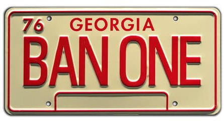 Celebrity Machines Smokey and the Bandit | BAN ONE | Metal Stamped License Plate
