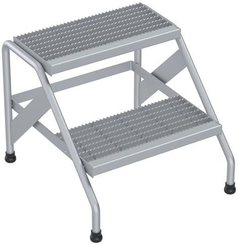 Vestil SSA-2 Aluminum 2 Step Stand 500 Lb. Capacity Silver