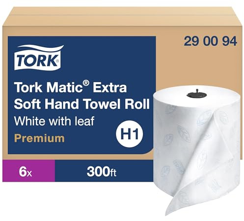 Tork Premium Extra Soft Matic Paper Hand Towel Roll, 2-Ply, 7.7 Width x 300' Length, White (Case of 6 Rolls, 450 Sheets Each, 2,700 Feet Total)