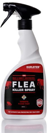 Karlsten Flea Killer Spray - Fast Acting Elimination of irritating Fleas | Pest Control kills on Contact | Formulated for Use On Fleas Indoor and Outdoor Flea Spray Killer - 500ML